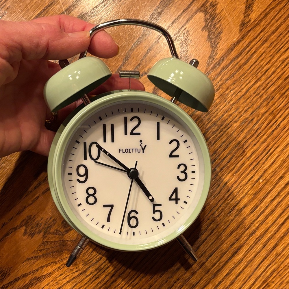 Green Retro Alarm Clock WAKE UP SLEEPYHEAD